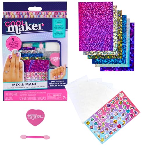 Cool MAKER Go Glam Foliennägel Set - mit 6 schimmernden Folien und Nagelaufklebern für 5 selbst designte Maniküren, für Kinder ab 7 Jahren von Cool MAKER