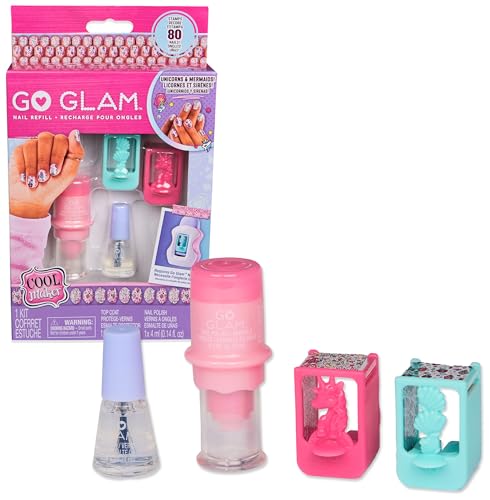 Cool MAKER Go Glam Nagelstudio Nachfüllset - mit 2 Motivkartuschen, je 1 Nagel- & Klarlack, zur Verwendung mit dem Go Glam Nagelstudio, ab 7 Jahren; Nicht kompatibel mit den Go Glam Vorgängermodellen von Cool MAKER