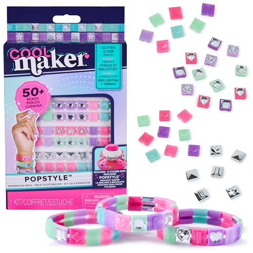 Cool Maker PopStyle Armband Studio Nachfüllset - zur Verwendung mit dem PopStyle Armband Studio (separat erhältlich), über 50 Steinchen in 4 Farben, Material für 3 Armbänder, für Kinder ab 7 Jahren von Cool MAKER