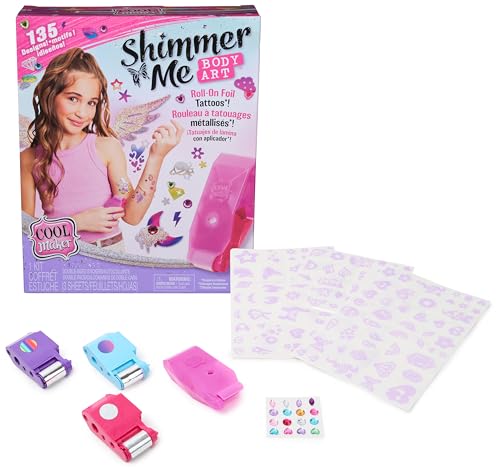 Cool MAKER Shimmer Me Tattoo Studio - Schimmernde Tattoos mit Metallicfolien selbst gestalten, mit 135 Tattoo Designs und Schmucksteinen, für Kinder ab 7 Jahren von Cool MAKER