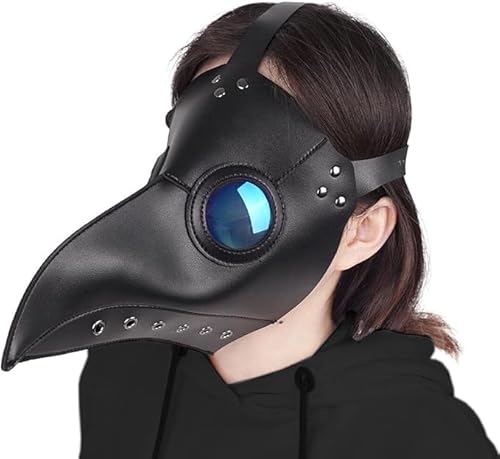 CoolChange Pestmaske für Halloween/Steampunk Kostüm | Schnabelmaske mit verspiegelten Augen | PU-Leder von CoolChange