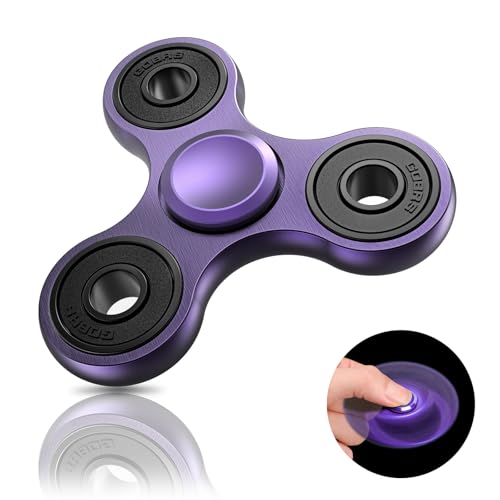 Coolden Fidget Spinner Metall Fidget Toys EDC Hand Spinner Hochwertig Schleuderzeit 2-5 Min Angst Anti Stress Spielzeug Geschenk für Kinder Erwachsene Edelstahl Finger Kreisel für Büro Schule Lila von Coolden