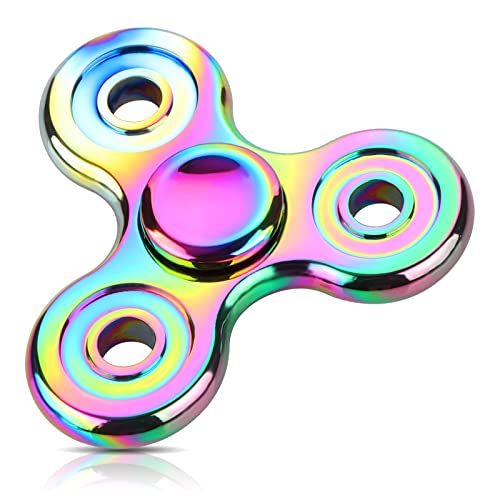 Coolden Fidget Spinner Fidget Toys EDC Hand Spinner Metall Edelstahl Lager 2-5 Min Hochgeschwindigkeit Finger Spinner Spielzeug ADHD Anti Stress Spielzeug Tri-Spinner Fidget Toy für Kinder Bunt von Coolden