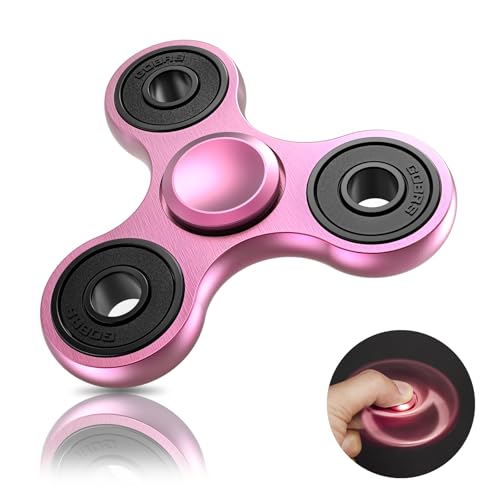 Coolden Fidget Spinner Metall Fidget Toys EDC Hand Spinner Hochwertig Schleuderzeit 2-5 Min Angst Anti Stress Spielzeug Geschenk für Kinder Erwachsene Edelstahl Finger Kreisel für Büro Schule Rose von Coolden