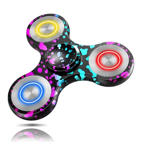 Coolden Fidget Spinner Metall Leuchtend Finger Fidget Toys für Kinder Erwachsene Hand Spinner Stainless Steel Bearing Sensory Handkreisel ADHS Anti Stress Spielzeug Fidget Toy Schwarz Bunt Coolden Fidget Spinner Metall Leuchtend Finger Fidget Toys für Kinder Erwachsene Hand Spinner Stainless Steel Bearing Sensory Handkreisel ADHS Anti Stress Spielzeug Fidget Toy Schwarz Bunt von Coolden