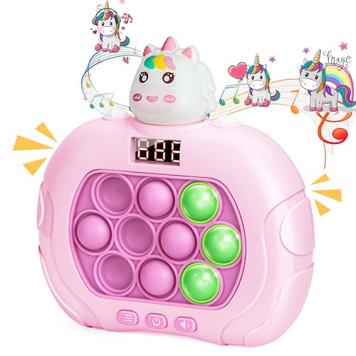 Coolden Pop Fidget Spiel Fidget Toys Quick Push Bubble Game für Kinder Erwachsene Pop Elektronisches Spielzeug mit LED Bildschirm Stress Sensory Spielmaschine Geschenk für Jungen Mädchen Einhorn von Coolden