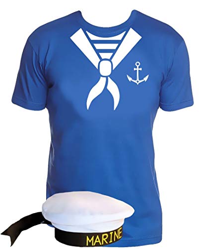 Matrosen Tuch T-Shirt + Matrosenmütze blau Gr.XXL von Coole-Fun-T-Shirts