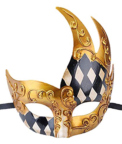 Coolwife Herren Maskerade Maske Vintage venezianisch kariert Musik Party Karneval - - Einheitsgröße von Coolwife