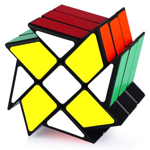 Cooyou Zauberwürfel Windmill Cube Speed Magic Cube Puzzle Magischer Würfel PVC Aufkleber für Schneller und Präziser mit Lebendigen Farben(Schwarz) von Cooyou