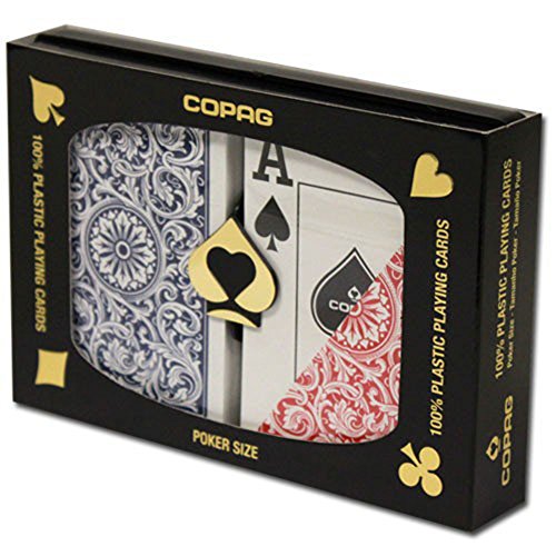 Copag 100% Kunststoff Spielkarten 1546 Rot Blau Jumbo Index Poker Größe von Copag