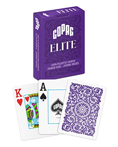 Copag Elite Spielkarten, 100 % Kunststoff, Poker-Größe, Jumbo-Index, Einzeldeck, Violett Copag Elite Spielkarten, 100 % Kunststoff, Poker-Größe, Jumbo-Index, Einzeldeck, Violett von Copag
