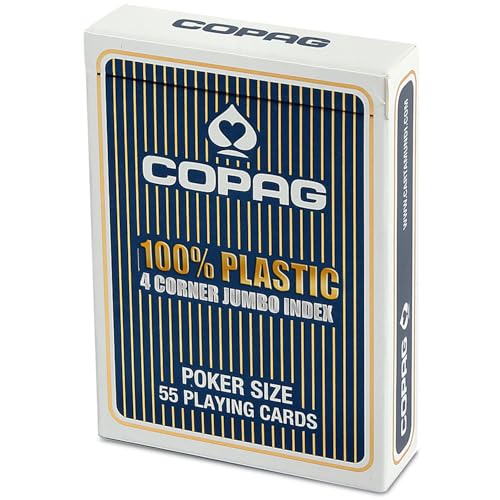 Cartamundi 22564059 - Plastik Poker - Jumbo Index mit 4 Eckzeichen, blau/bunt von Copag