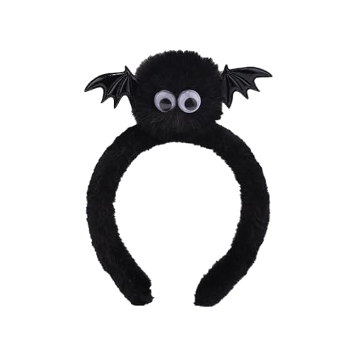 Fledermaus-Stirnband Fledermausohren-Stirnband Halloween Stirnband Plüsch Fledermaus Haarband Fledermaus Accessoires Frauen Halloween Haarschmuck Halloween Haarbänder für Kinder Frauen (schwarz) von Copbopwn