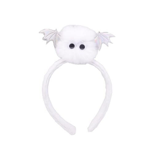 Fledermaus-Stirnband Fledermausohren-Stirnband Halloween Stirnband Plüsch Fledermaus Haarband Fledermaus Accessoires Frauen Halloween Haarschmuck Halloween Haarbänder für Kinder Frauen (weiß) von Copbopwn