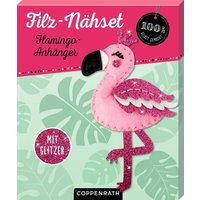 COPPENRATH 72527 Ruck, zuck kreativ! Filz-Nähset Flamingo-Anhänger (100% selbst gemacht) von Coppenrath