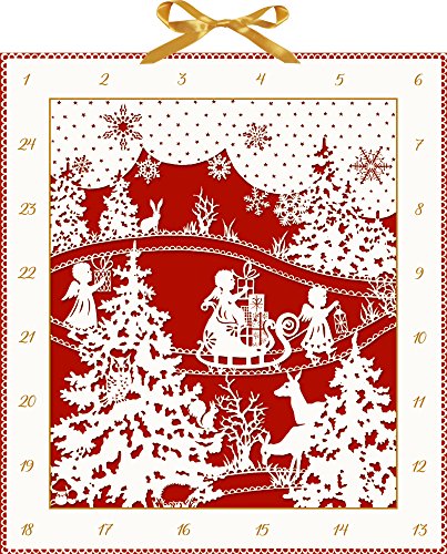 Coppenrath Woodland Silhouette Layered Laser Cut Papier Traditioneller Deutscher Adventskalender 41cm breit x 46cm Goldfolie und Band zum Aufhängen von Coppenrath