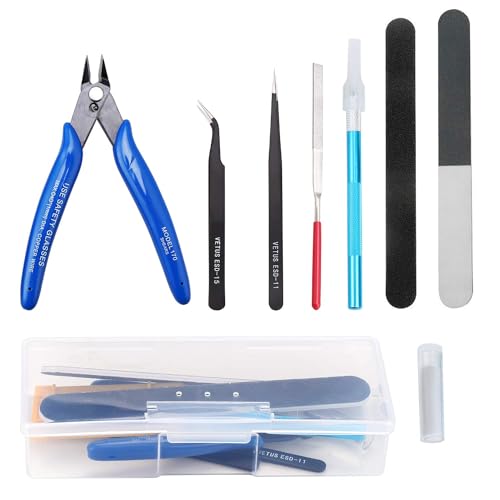 Coptiner 9 STÜCKE Gundam Model Tools Kit, Modell Basic Tools Craft Set fürGundam Car Basic Modellbau Reparaturen und Fixierung von Coptiner