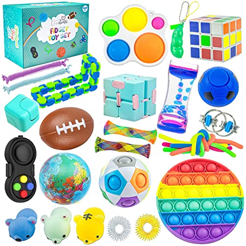 Fidget Toy Set 28 Stück Anti Stress Spielzeug Pop It Set mit Squishy Mochi Stressball Fidget Spinner Anxiety Ring Anti Stress Ball Sensorik Toys | Geschenkbox für Kinder und Erwachsene Fidget Toy Set 28 Stück Anti Stress Spielzeug Pop It Set mit Squishy Mochi Stressball Fidget Spinner Anxiety Ring Anti Stress Ball Sensorik Toys | Geschenkbox für Kinder und Erwachsene von Coradoma