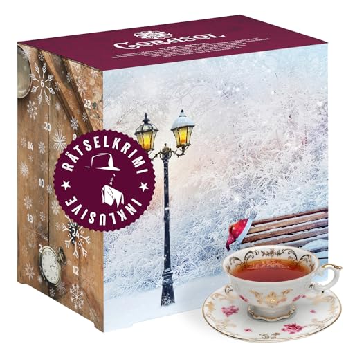 Corasol Krimi & Tee Adventskalender Entführung im Hyde Park (2. Fall) mit 24 losen Tees & Rätsel-Krimi (228 g) von Corasol