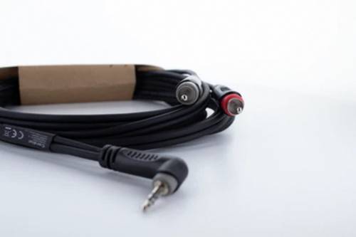 Cordial 14858 Klinke / Cinch Audio Y-Adapter [1x Klinkenstecker 3.5mm - 2x Cinch-Stecker] 1m Schwarz von Cordial