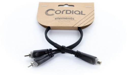 Cordial 14888 Klinke / Cinch Audio Y-Adapter [1x Cinch-Buchse - 2x Cinch-Stecker] 0.30m Schwarz PVC- von Cordial