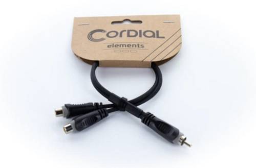 Cordial 14891 Klinke / Cinch Audio Y-Adapter [1x Cinch-Stecker - 2x Cinch-Buchse] 0.30m Schwarz PVC- von Cordial