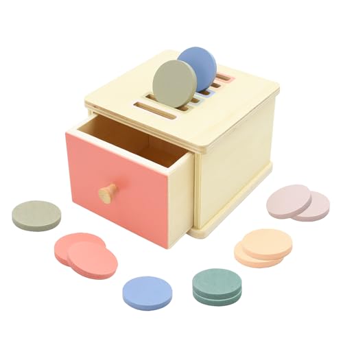 Coriver Montessori Toys Münzbox-Holz Montessori Farbsortierspielzeug mit Schublade, Aktivitätswürfel, Objekt-Dauerbox Box Spielzeug, Feinmotorik, Steckspiel Spielzeug für Kleinkinder, 11 X 11 X 8 cm Coriver Montessori Toys Münzbox-Holz Montessori Farbsortierspielzeug mit Schublade, Aktivitätswürfel, Objekt-Dauerbox Box Spielzeug, Feinmotorik, Steckspiel Spielzeug für Kleinkinder, 11 X 11 X 8 cm von Coriver