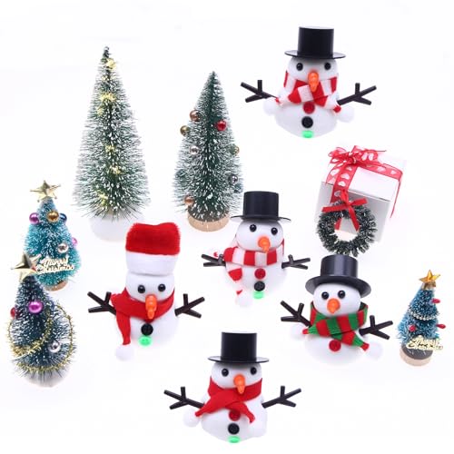 Weihnachten Miniaturfiguren, Xmas Mini Harz Figuren Santa Elch Weihnachten Ornamente Dekor, Miniatur Weihnachten Puppenhaus Zubehör, Weihnachten Elfe Fee Puppenhaus Möbel DIY Handwerk von Corlidea