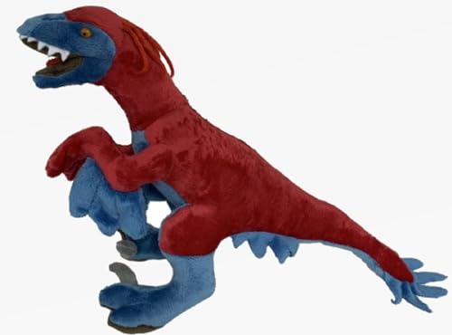 Cornelissen - 1017296 - Dinosaurier, Utah Raptor, Plüsch, blau rot, ca. 37cm von Cornelissen