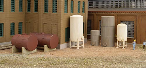 Walthers Cornerstone 933-3265 Modellbau, Hobby, Zusammenbau, detailliert, N Scale Modulars Storage Tanks Pkg(6), One Size von Cornerstone