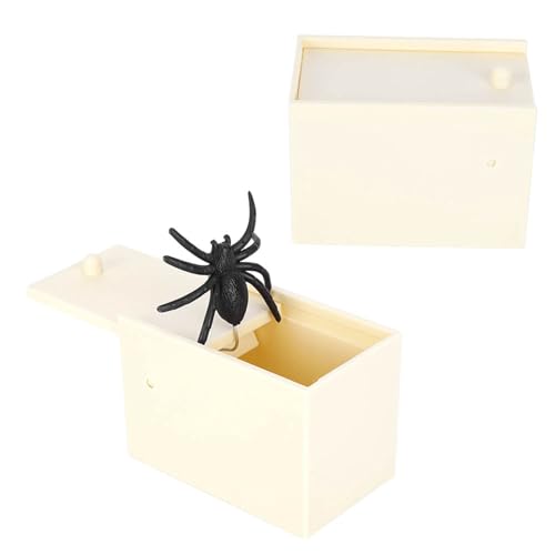 Cornesty Spinnenbox, Lustiges Streichspielzeug, Halloween-, Simulation, Trick, Gefälschtes für den Aprilscherz von Cornesty