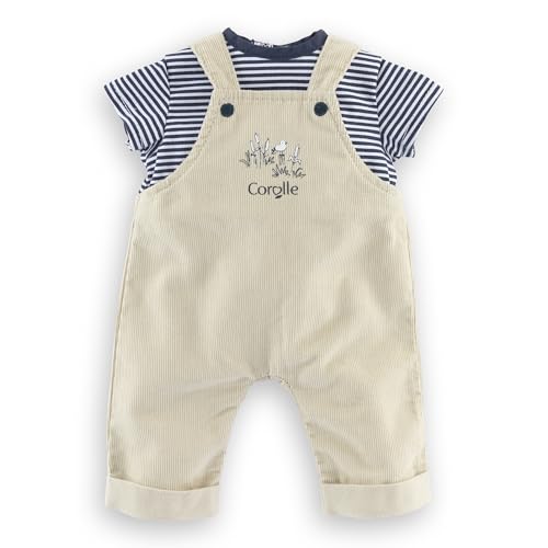 Corolle Mon Premier Poupon 30cm Shirt, Latzhose, Loire, für alle 30cm Babypuppen, ab 18 Monaten von Corolle