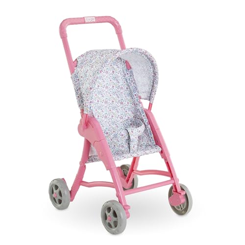 Corolle Kinderwagen mit Blumenmuster, Zubehör, für Puppen 30 cm, ab 18 Monate, 9000111180 von Corolle