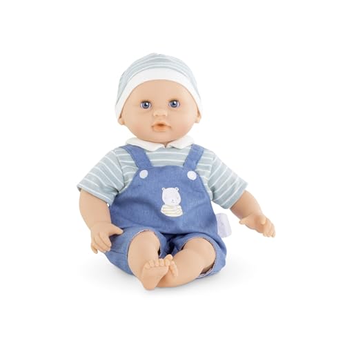 Corolle Mon Premier Poupon Calin Mael, Weichkörperpuppe mit Schlafaugen, Mütze und Kleidung abnehmbar, Vanilleduft, 30cm, ab 18 Monaten von Corolle