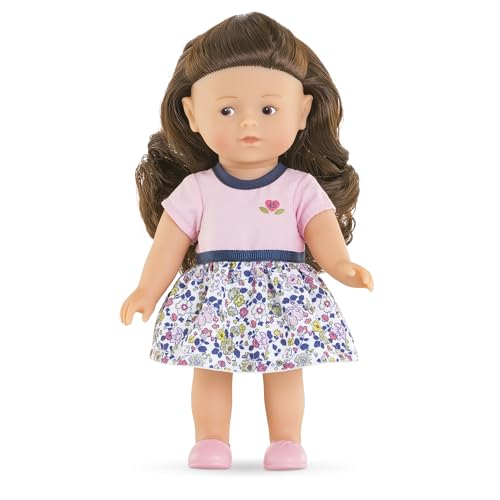 Corolle Mini Corolline Romy, Vollvinylpuppe mit langem Haar und 45 Jahre Outfit in Geschenkbox, Vanilleduft, 20cm, Schuhe Nicht abnehmbar, ab 3 Jahren von Corolle