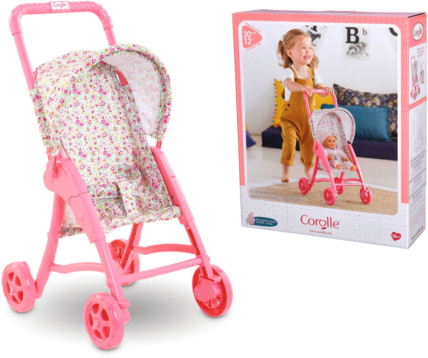 Corolle Puppenbuggy, Flower Pink von Corolle