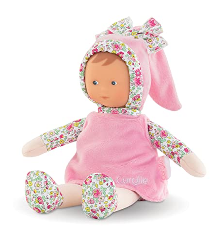 Corolle 9000010110 - Mon Doudou Miss Pink Blumengarten, Weichkörperpuppe mit Schlenkerbeinen, Vanilleduft, Namensetikett, waschbar, 25cm, ab den ersten Lebensmonaten von Corolle