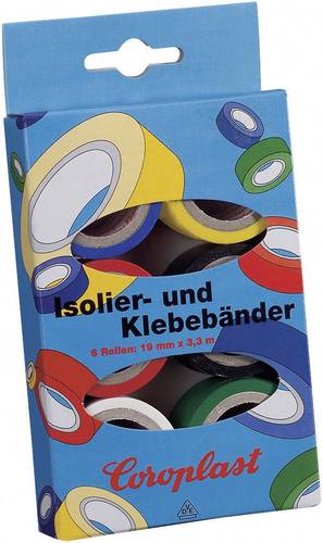 Coroplast 28839 28839 PVC-Klebeband-Set Blau, Gelb, Rot, Schwarz, Weiß, Grün (L x B) 3m x 19mm 6St. von Coroplast