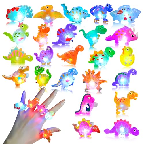 Corpower LED Fingerlampe, 24 Stück LED Finger Lights LED Leuchtende Ringe für Kinder, Silvesterparty Leuchtringe für Jungen Mädchen, Fingerring Leuchtringe, Silvester Halloween Partys Mitbringsel von Corpower