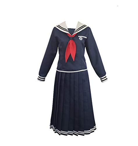 Cos-Animefly Anime Toko Fukawa Cosplay-Kostüm, japanisches Schulmädchen, Matrosenkleid, Hemd, Uniform, komplettes Set, Schwarz, Größe M von Cos-Animefly