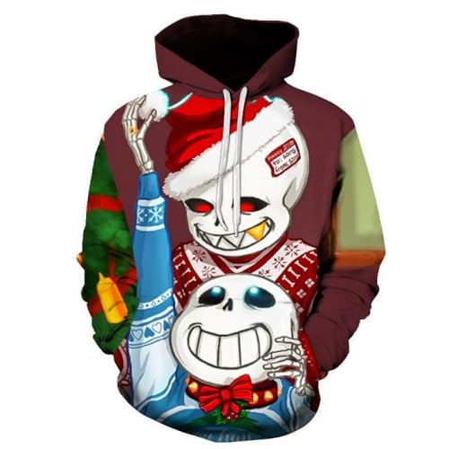 Cos-Animefly Lustiges Weihnachts-Sweatshirt, Sans Blue Jacke, Pullover, Kapuzenpullover, Reißverschluss, Sweatshirts für Erwachsene, Plüsch-Kostüm, Tops, Uni von Cos-Animefly