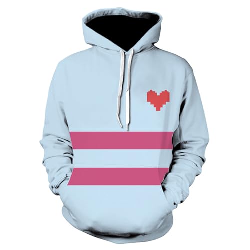 Cos-Animefly Tale Sans Cosplay-Kostüm, Sweatshirt, 3D-Druck, Totenkopf-Hoodie, 3D-Grafik, Langarm-Pullover von Cos-Animefly