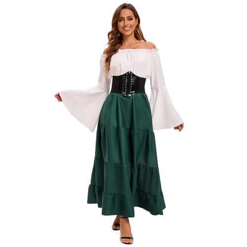 CosCool Damen Retro Mittelalter Kleid mit Trompetenärmel, Mittelalterliche Viktorianischen Königin Kleider Renaissance Gotisch Maxikleid Karneval Halloween Party Prinzessin Kostüm CosCool Damen Retro Mittelalter Kleid mit Trompetenärmel, Mittelalterliche Viktorianischen Königin Kleider Renaissance Gotisch Maxikleid Karneval Halloween Party Prinzessin Kostüm von Feynman