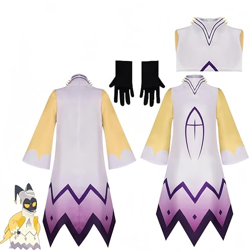 Adam Cosplay Kostüm Wansheng Exorzist Maske Outfit Halloween Anzug mit Handschuhen Adam Hazbin Hotel Cosplay Set Uniform Cape Handschuhe Horn für Halloween Outfits (S) von CosDance