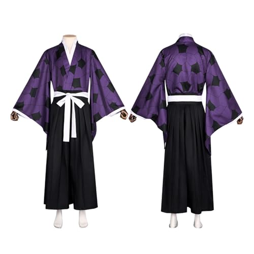 CosDance Anime Charakter Kokushibou Cosplay Kostüm Outfits mit Perücke Dämonentöter Halloween Anzug für Damen Rollenspiel-Umhang Uniform Komplettset Karnevalskleidung von CosDance