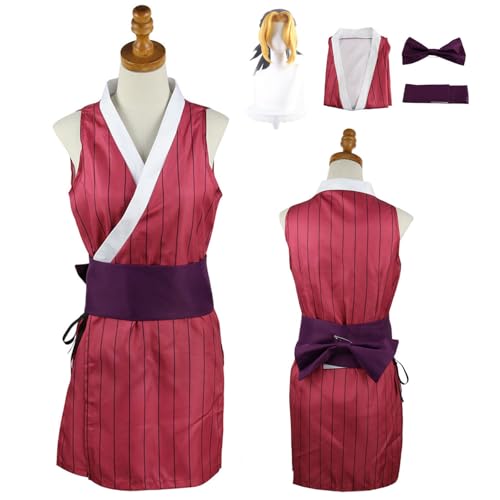 CosDance Anime Charakter Makiwo Cosplay Kostüm Outfits mit Perücke Dämonentöter Halloween Anzug für Frauen Rollenspiel Kimono Uniform Komplettset Karnevalskleidung von CosDance