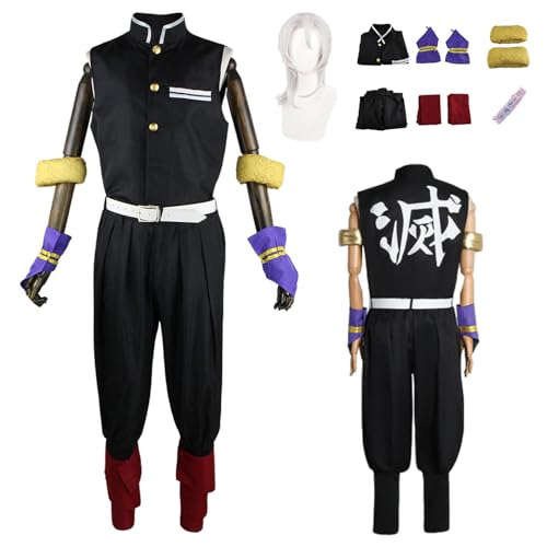 CosDance Anime Charakter Uzui Tengen Cosplay Kostüm Outfits Perücke Halloween Verkleidung Anzug Kleidung für Herren Rollenspiel Uniform komplettes Set Karnevalskleidung von CosDance