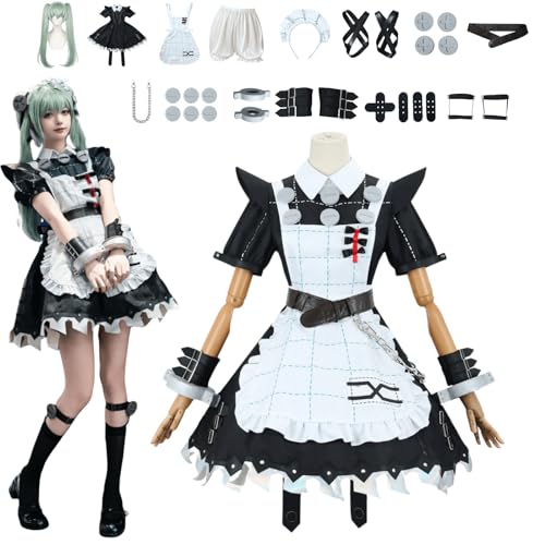 CosDance Anime Corin Wickes Cosplay Kostüm Outfit Zenless Zone Zero Uniform Komplettset Halloween Party Dress Up Anzug mit Perücke für Frauen Mädchen (M) von CosDance