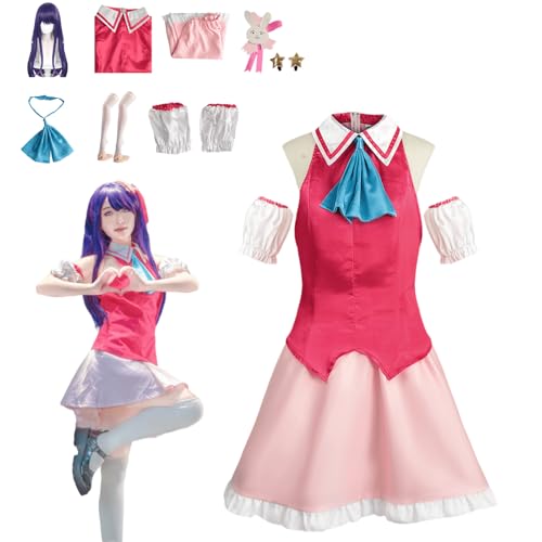 CosDance Anime Hoshino Ai Cosplay Kostüm Outfit OSHI NO KO Uniform Komplettset Halloween Party Dress Up Anzug mit Perücke (3XL) von CosDance