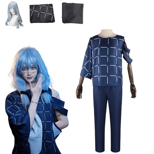 CosDance Anime Mahito Cosplay Kostüm Outfit Jujutsu Kaisen Uniform Komplettset Halloween Party Dress Up Anzug mit Perücke (XS) von CosDance